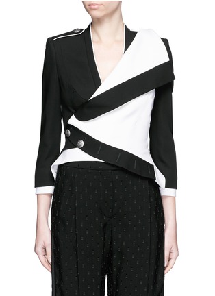 Main View - Click To Enlarge - ALEXANDER MCQUEEN - Colourblock wool-silk military jacket