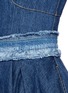 Detail View - Click To Enlarge - ALEXANDER MCQUEEN - Frayed tier trim denim flare dress