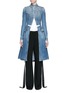 Main View - Click To Enlarge - ALEXANDER MCQUEEN - Cutout front tailored denim long coat