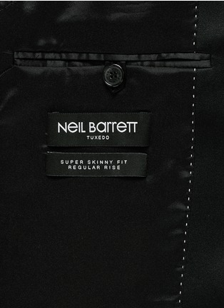 Detail View - Click To Enlarge - NEIL BARRETT - Satin peak lapel skinny fit tuxedo blazer
