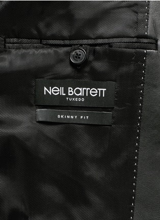  - NEIL BARRETT - Leather shawl lapel skinny fit tuxedo blazer