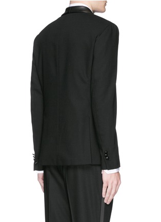 Back View - Click To Enlarge - NEIL BARRETT - Leather shawl lapel skinny fit tuxedo blazer