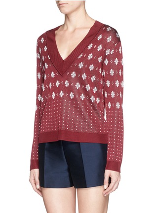Front View - Click To Enlarge - RAG & BONE - 'Abigale' dot piqué knit sweater