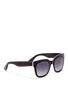 Figure View - Click To Enlarge - OXYDO - Metal plate chunky square sunglasses