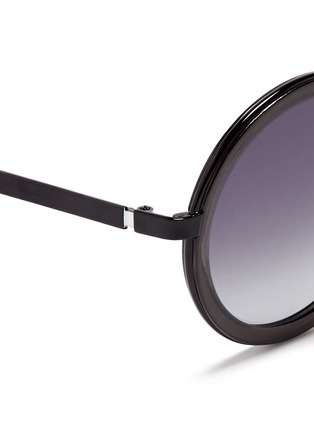 Detail View - Click To Enlarge - OXYDO - Acetate overlay round metal sunglasses
