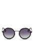 Main View - Click To Enlarge - OXYDO - Acetate overlay round metal sunglasses