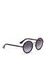 Figure View - Click To Enlarge - OXYDO - Acetate overlay round metal sunglasses