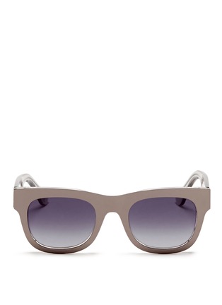 Main View - Click To Enlarge - OXYDO - Metal plate chunky square sunglasses