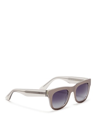 Figure View - Click To Enlarge - OXYDO - Metal plate chunky square sunglasses