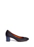 Main View - Click To Enlarge - LANVIN - Contrast block heel leather pumps