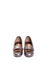 Figure View - Click To Enlarge - LANVIN - Block heel metallic leather loafers