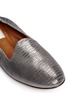 Detail View - Click To Enlarge - LANVIN - Textured metallic leather slip-ons