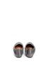 Back View - Click To Enlarge - LANVIN - Textured metallic leather slip-ons
