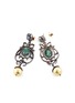 Detail View - Click To Enlarge - AISHWARYA - Diamond emerald kyanite pearl silver and gold alloy earrings