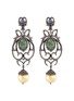 Main View - Click To Enlarge - AISHWARYA - Diamond emerald kyanite pearl silver and gold alloy earrings
