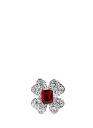 Main View - Click To Enlarge - KENNETH JAY LANE - Crystal pavé flower ring