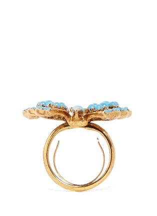 Detail View - Click To Enlarge - KENNETH JAY LANE - Butterfly filigree cabochon ring