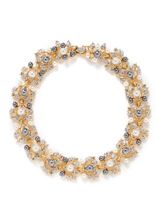 Main View - Click To Enlarge - KENNETH JAY LANE - Faux pearl crystal vine necklace