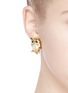 Figure View - Click To Enlarge - KENNETH JAY LANE - Crystal pavé faux pearl owl clip earrings