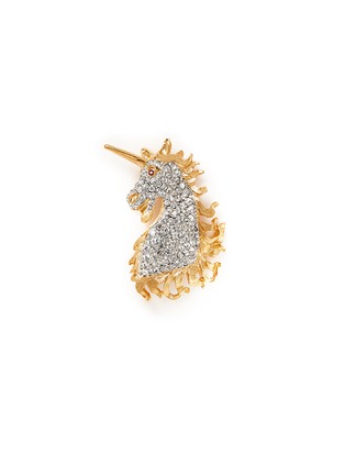 Main View - Click To Enlarge - KENNETH JAY LANE - Crystal unicorn head brooch