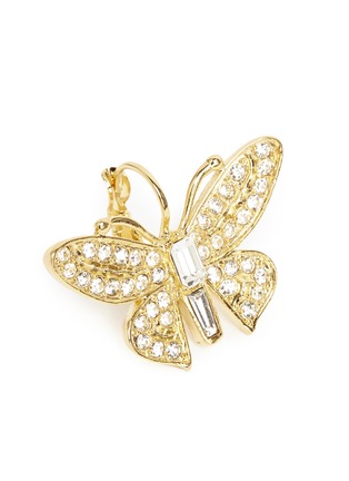 Detail View - Click To Enlarge - KENNETH JAY LANE - Crystal pavé butterfly drop earrings