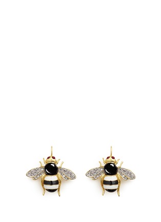 Main View - Click To Enlarge - KENNETH JAY LANE - Crystal pavé honeybee drop earrings