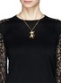 Figure View - Click To Enlarge - KENNETH JAY LANE - Crystal faux pearl monkey necklace