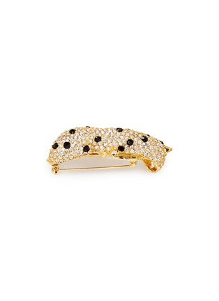 Detail View - Click To Enlarge - KENNETH JAY LANE - Crystal leopard brooch