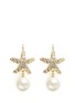 Main View - Click To Enlarge - KENNETH JAY LANE - Crystal pavé faux pearl starfish drop earrings