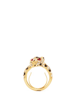 Main View - Click To Enlarge - KENNETH JAY LANE - Crystal pavé cheetah head ring
