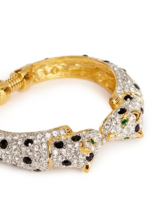 Detail View - Click To Enlarge - KENNETH JAY LANE - Crystal pavé strass cheetah bangle