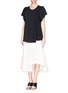 Figure View - Click To Enlarge - ELLERY - 'Olympia' asymmetric pleat crepe flute skirt