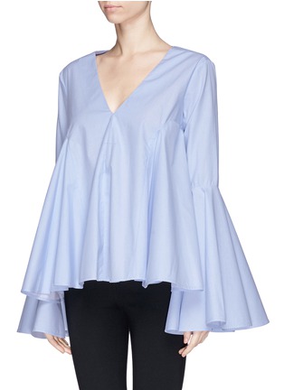 Front View - Click To Enlarge - ELLERY - 'Lolita' bell sleeve godet top