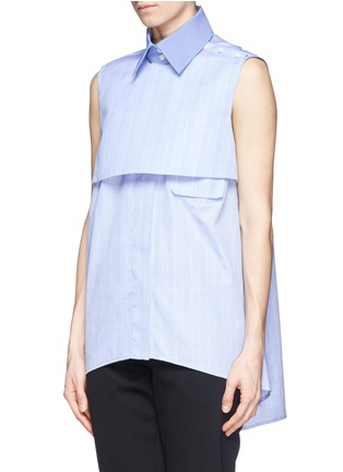 Front View - Click To Enlarge - ELLERY - 'Danube' contrast collar sleeveless shirt
