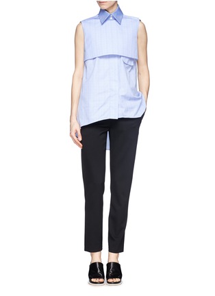 Figure View - Click To Enlarge - ELLERY - 'Danube' contrast collar sleeveless shirt