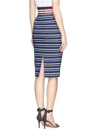 Back View - Click To Enlarge - STELLA JEAN - 'Lemming' stripe cotton skirt