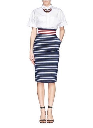 Figure View - Click To Enlarge - STELLA JEAN - 'Lemming' stripe cotton skirt