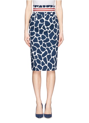 Main View - Click To Enlarge - STELLA JEAN - 'Eudipte' giraffe print poplin pencil skirt
