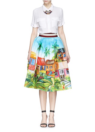 Figure View - Click To Enlarge - STELLA JEAN - 'Cammello' Tahitian print pouf skirt