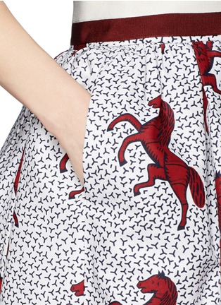 Detail View - Click To Enlarge - STELLA JEAN - 'Pipistrello' horse print pouf skirt