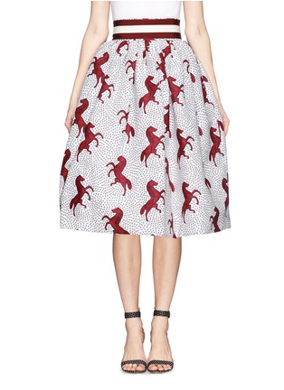 Main View - Click To Enlarge - STELLA JEAN - 'Pipistrello' horse print pouf skirt