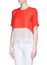Front View - Click To Enlarge - ELIZABETH AND JAMES - 'Tulsi' contrast layer silk top