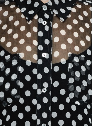 Detail View - Click To Enlarge - ELIZABETH AND JAMES - 'Emmanuel' polka dot silk chiffon shirt