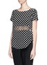 Front View - Click To Enlarge - ELIZABETH AND JAMES - 'Windsor' polka dot chiffon panel silk top