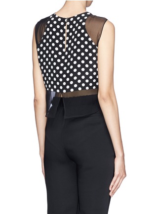 Back View - Click To Enlarge - ELIZABETH AND JAMES - 'Enino' sheer panel polka dot cropped top