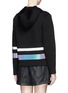Back View - Click To Enlarge - T BY ALEXANDER WANG - Reflective stripe scuba jersey hoodie