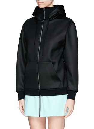 Front View - Click To Enlarge - T BY ALEXANDER WANG - Bonded scuba jersey hoodie 