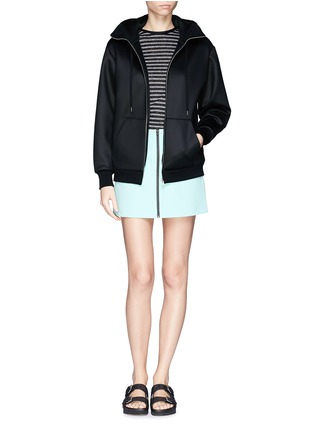 Figure View - Click To Enlarge - T BY ALEXANDER WANG - Bonded scuba jersey hoodie 