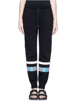 Main View - Click To Enlarge - T BY ALEXANDER WANG - Reflective stripe scuba jersey track pants