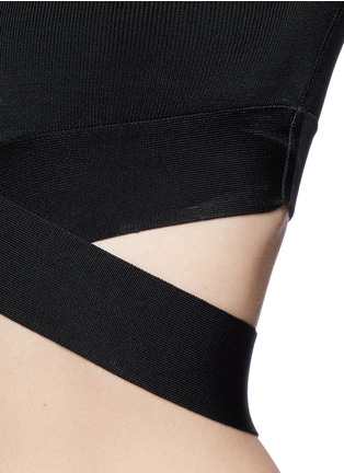 Detail View - Click To Enlarge - T BY ALEXANDER WANG - Criss cross band stretch cropped top